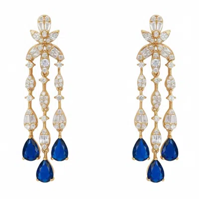 Latelita Women's Blue / Gold / White Duchess Sapphire Drop Earrings Gold