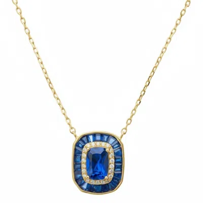 Latelita Women's Blue / Gold / White Great Gatsby Pendant Necklace Sapphire Gold In Multi