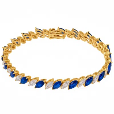 Latelita Women's Blue / Gold / White Viscountess Tennis Bracelet Sapphire Gold