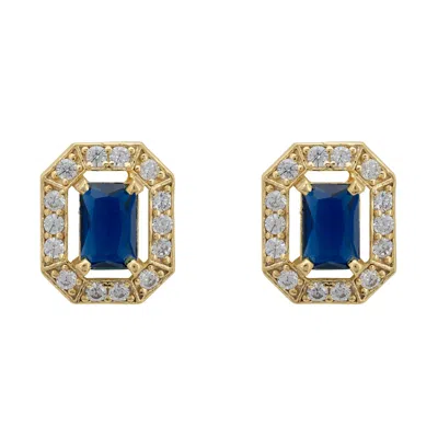 Latelita Women's Blue / Gold / White Whistledown Gemstone Stud Earrings Sapphire Gold