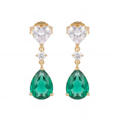 Latelita Women's Blue / Green / White Irina Paraiba Tourmaline Teardrop Earrings Gold In Blue/green/white