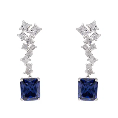 Latelita Women's Blue / Silver Diana Tanzanite Drop Earrings Silver In Multi