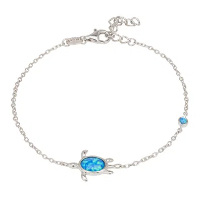 Latelita Women's Blue / Silver Turtle Blue Opalite Bracelet Silver
