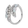 Latelita Women's Blue / Silver / White Baroness Cocktail Ring Blue Topaz Silver In Multi