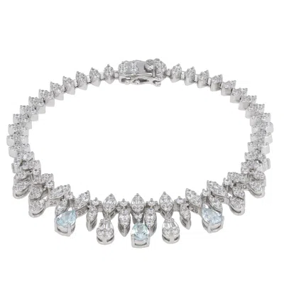 Latelita Women's Blue / Silver / White Duchess Blue Topaz Tennis Bracelet Silver In Multi