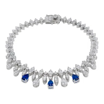 Latelita Women's Blue / Silver / White Duchess Sapphire Tennis Bracelet Silver