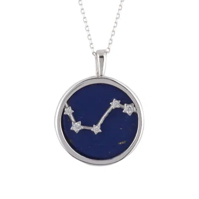 Latelita Women's Blue / Silver Zodiac Lapis Lazuli Gemstone Star Constellation Pendant Necklace Silver Aries In Multi