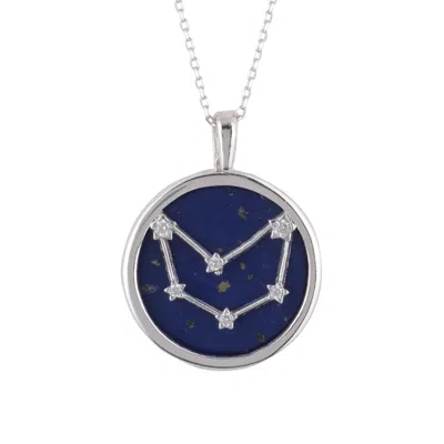 Latelita Women's Blue / Silver Zodiac Lapis Lazuli Gemstone Star Constellation Pendant Necklace Silver Capric In Multi