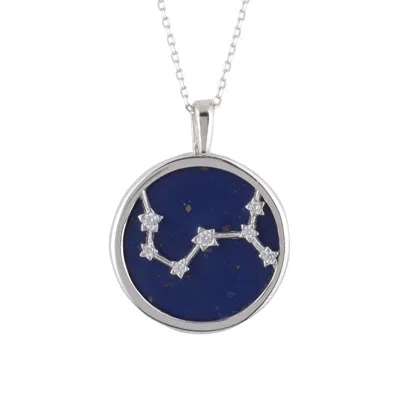 Latelita Women's Blue / Silver Zodiac Lapis Lazuli Gemstone Star Constellation Pendant Necklace Silver Scorpi In Multi