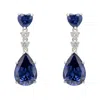 Latelita Women's Blue / White / Silver Augusta Tanzanite Teardrop Earrings Silver In Multi