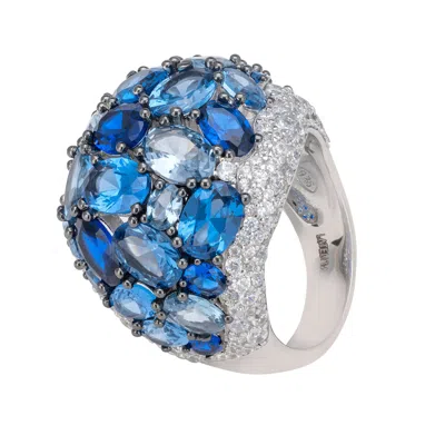 Latelita Women's Blue / White / Silver Candy Cocktail Ring Ice Blue Silver In Multi