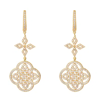 Latelita Women's Celtic Knot Clover Drop Earrings Gold