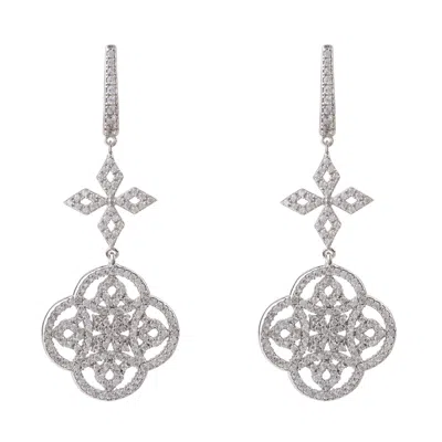Latelita Women's Celtic Knot Clover Drop Earrings Silver