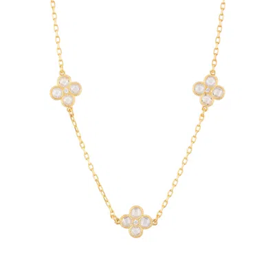 Latelita Women's Flower Clover Triple Choker Necklace Gold
