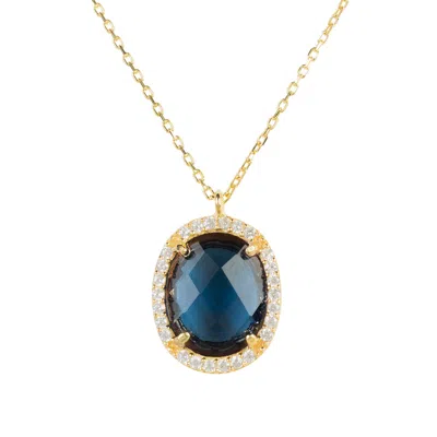 Latelita Women's Gold / Blue Beatrice Oval Gemstone Pendant Necklace Gold Sapphire Hydro In Multi