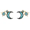 Latelita Women's Gold / Blue Moon & Starburst Small Stud Earrings Turquoise In Multi