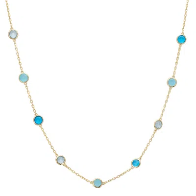 Latelita Women's Gold / Blue Sardinia Necklace Gold The Blues In Multi