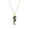 Latelita Women's Gold / Blue Seahorse Turquoise Pendant Necklace Gold