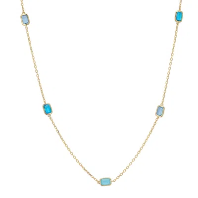 Latelita Women's Gold / Blue Venice The Blues 120cm Necklace Gold In Multi