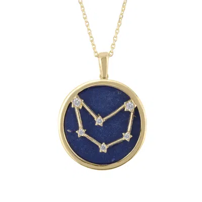 Latelita Women's Gold / Blue Zodiac Lapis Lazuli Gemstone Star Constellation Pendant Necklace Gold Capricorn In Multi