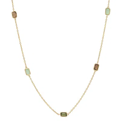 Latelita Women's Gold / Green / Brown Venice The Greens 120cm Necklace Gold In Multi