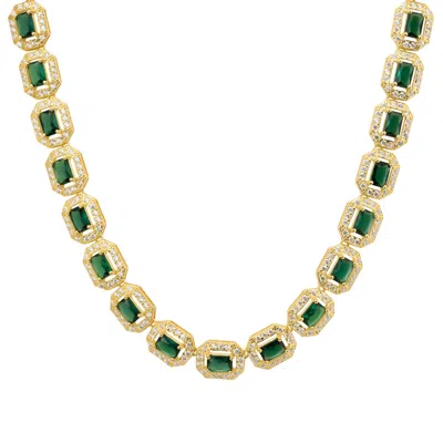 Latelita Women's Gold / Green / White Whistledown Emerald Gemstone Necklace Gold