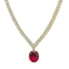 Latelita Women's Gold / Pink / Purple Garbo Oval Gemstone Tennis Necklace Ruby Gold