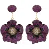 Latelita Women's Gold / Pink / Purple Poppy Flower Drop Earrings Ruby Gold