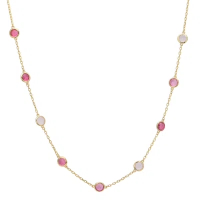Latelita Women's Gold / Pink Sardinia Necklace Gold The Pinks In Multi