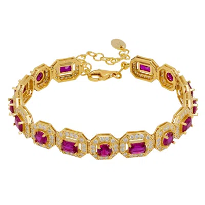 Latelita Women's Gold / Red / Pink Whistledown Ruby Gemstone Bracelet Gold