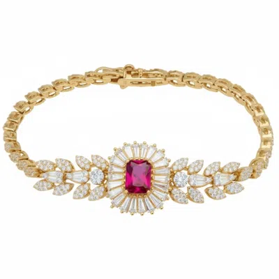 Latelita Women's Gold / Red / White Countess Gemstone Bracelet Ruby Gold In Multi