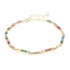 Latelita Women's Gold Riviera Multicoloured Gemstone Bracelet In Gold
