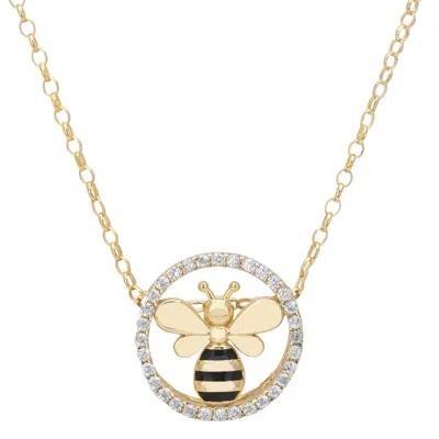Latelita Women's Gold / White / Black Bumble Bee Pendant Necklace Gold In Multi