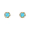 Latelita Women's Gold / White / Blue Crown Blue Opal Stud Earrings Gold
