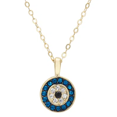 Latelita Women's Gold / White / Blue Evil Eye Charm Pendant Necklace Azure Blue Cz Gold In Multi