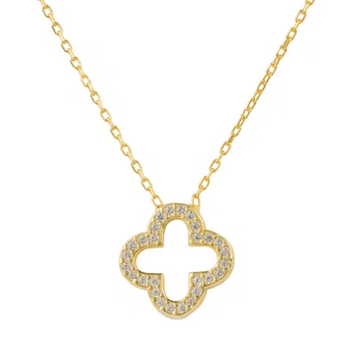 Latelita Women's Gold / White Byzantine Clover Necklace Gold In Multi
