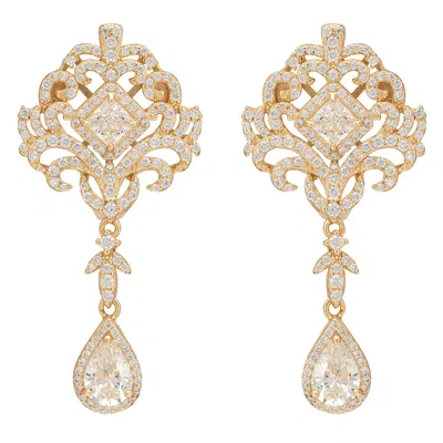 Latelita Women's Gold / White Claridge Drop Earrings Moissanite Gold