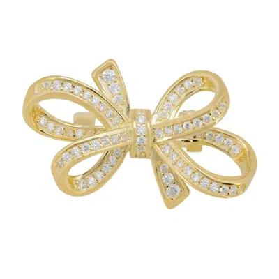 Latelita Women's Gold / White Forever Tied Ribbon Brooch Gold