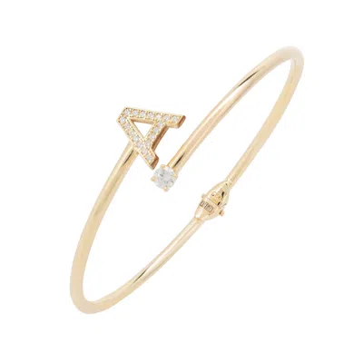 Latelita Women's Gold / White Initial Bangle Gold A