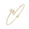 Latelita Women's Gold / White Initial Bangle Gold B
