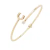 Latelita Women's Gold / White Initial Bangle Gold C In Multi