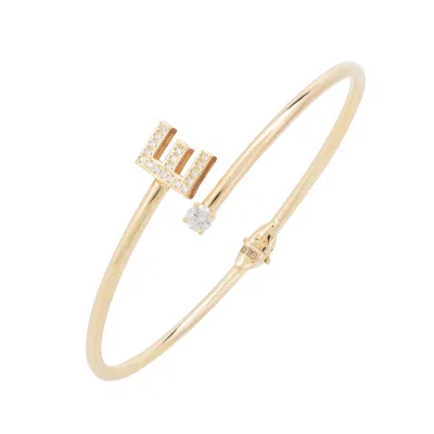 Latelita Women's Gold / White Initial Bangle Gold E