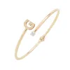 Latelita Women's Gold / White Initial Bangle Gold G