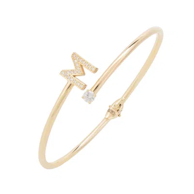 Latelita Women's Gold / White Initial Bangle Gold M