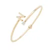 Latelita Women's Gold / White Initial Bangle Gold N In Multi