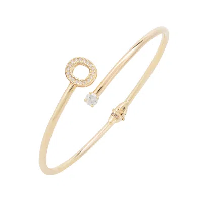 Latelita Women's Gold / White Initial Bangle Gold O In Multi