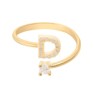 Latelita Women's Gold / White Initial Ring Gold D In Multi