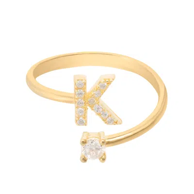 Latelita Women's Gold / White Initial Ring Gold K In Multi