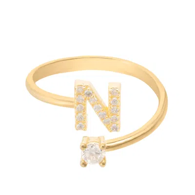 Latelita Women's Gold / White Initial Ring Gold N In Multi