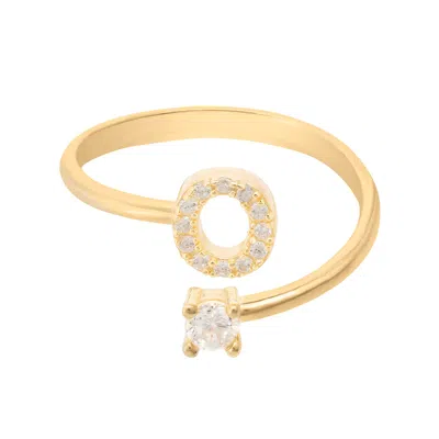 Latelita Women's Gold / White Initial Ring Gold O In Multi